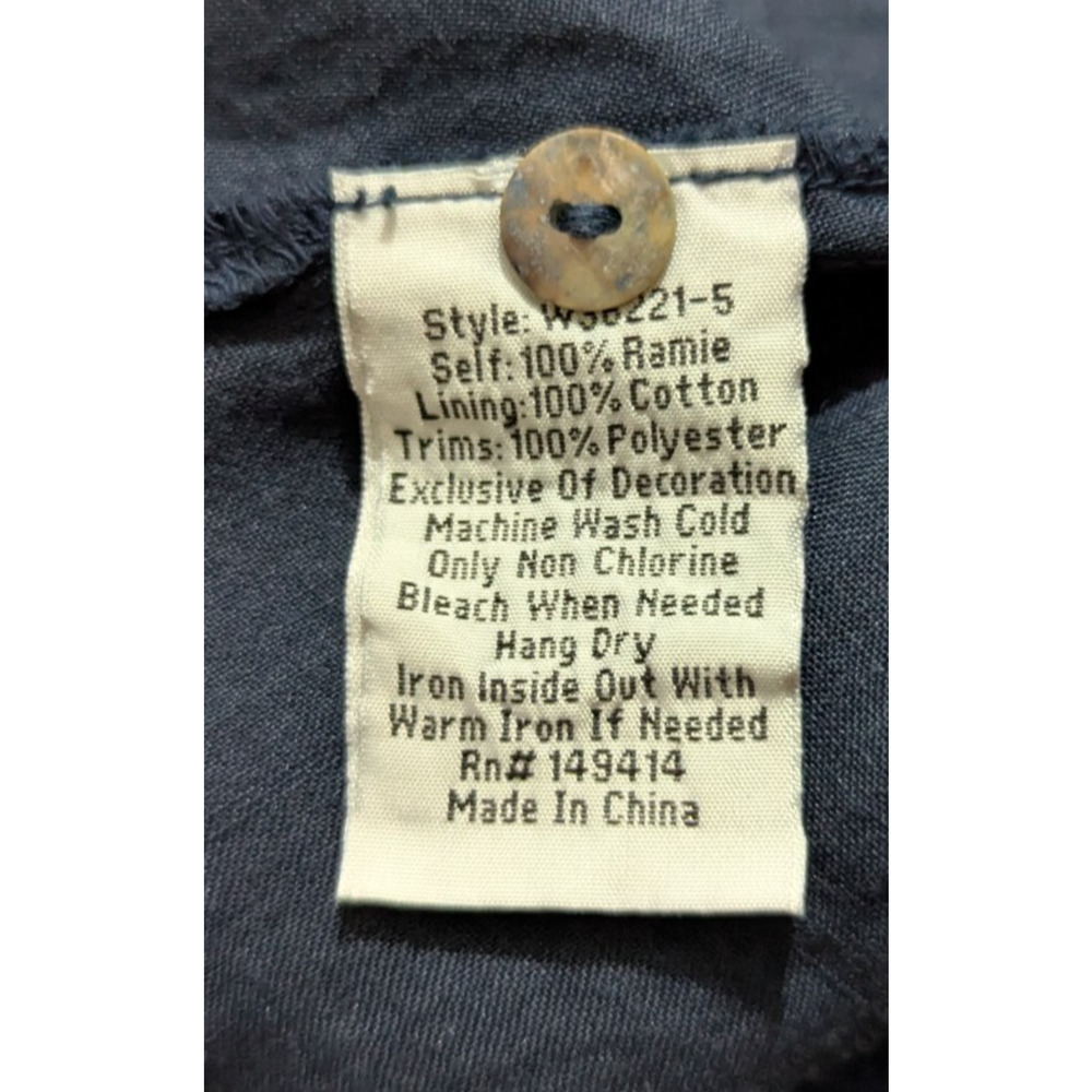 Johnny Was Workshop sz L Maxi Dress asymmetric hem blue button front tank 4035 - Picture 8 of 8